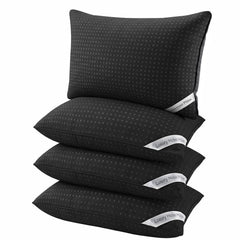 Melising pack frontal de 4 almohadas negras, aspecto hotelero y comodidad