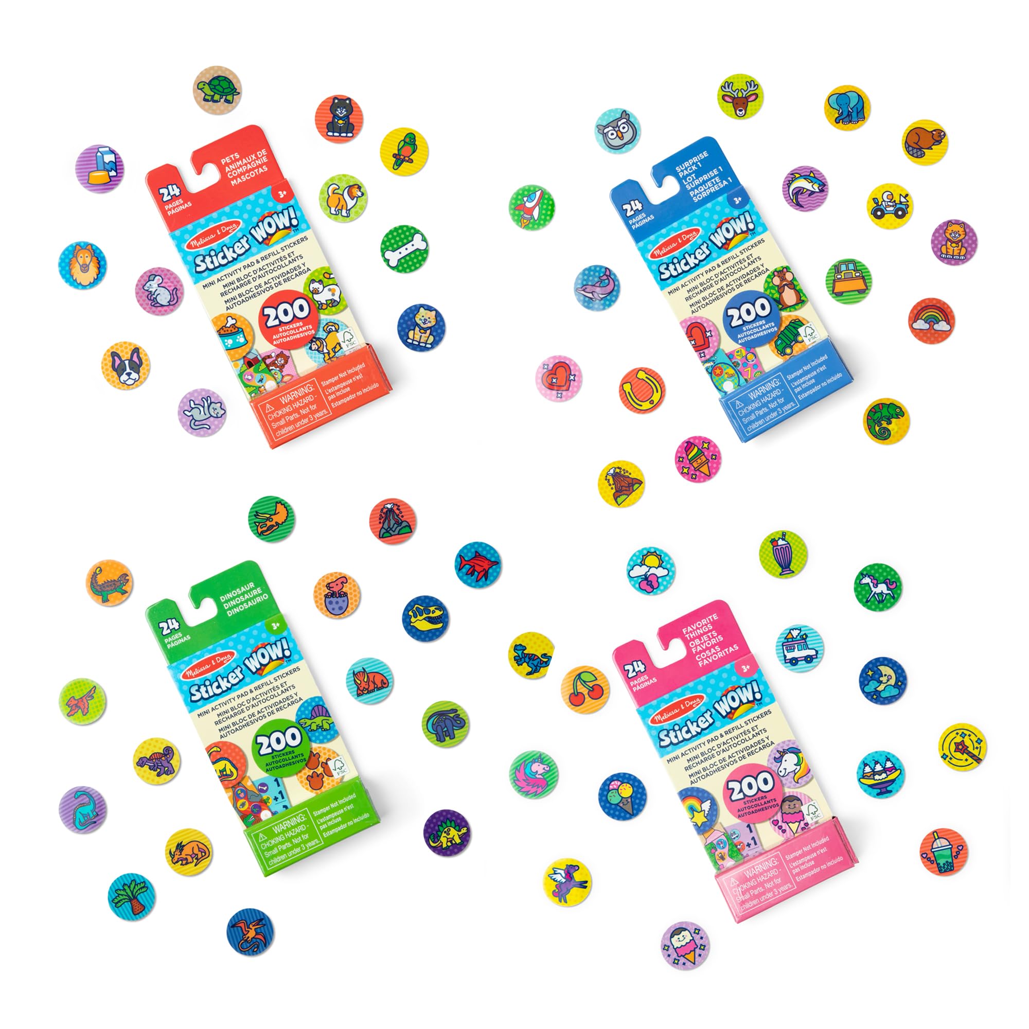 Melissa & Doug cuadernillos apilados mostrando formato compacto ideal para llevar