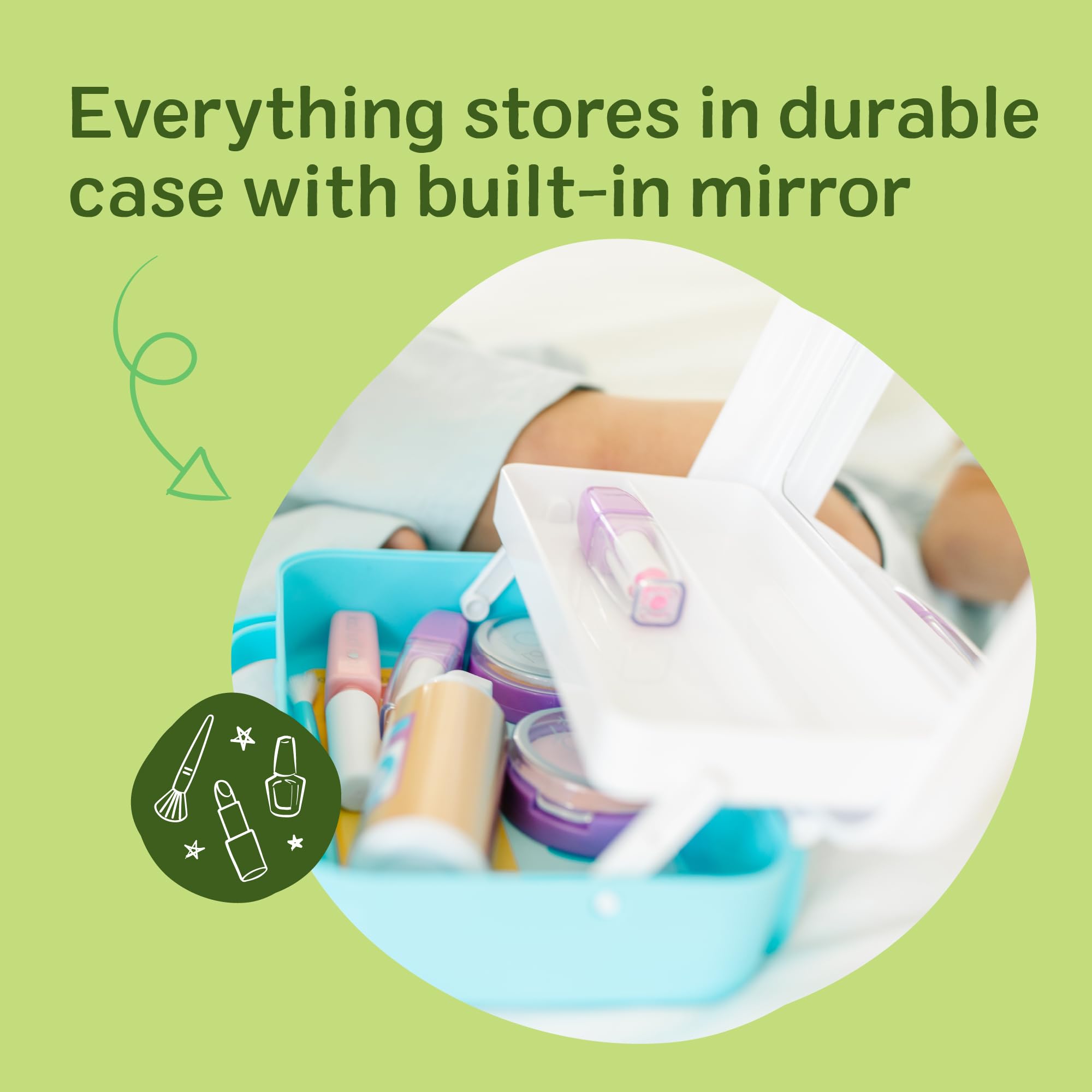 Melissa & Doug soft brushes and resealable wipes highlighting tidy, mess-free play
