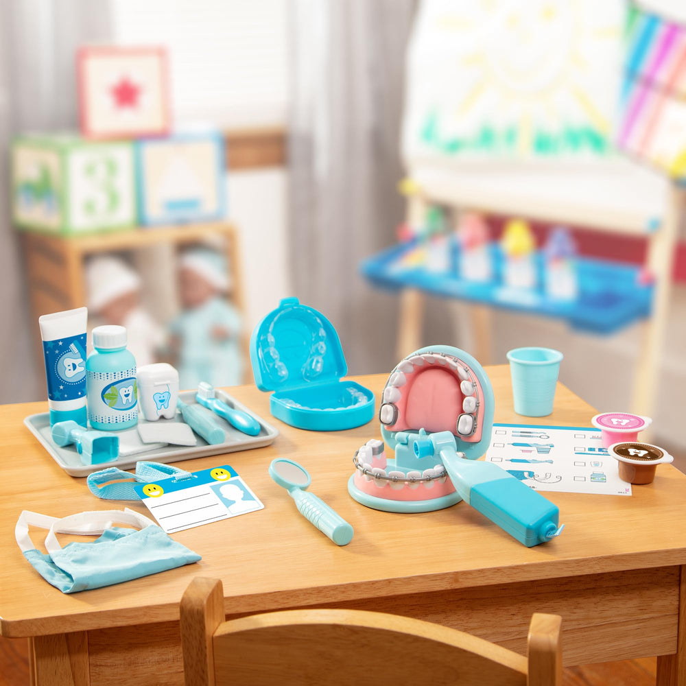 Melissa & Doug embalaje abierto mostrando todas las piezas para inventario claro