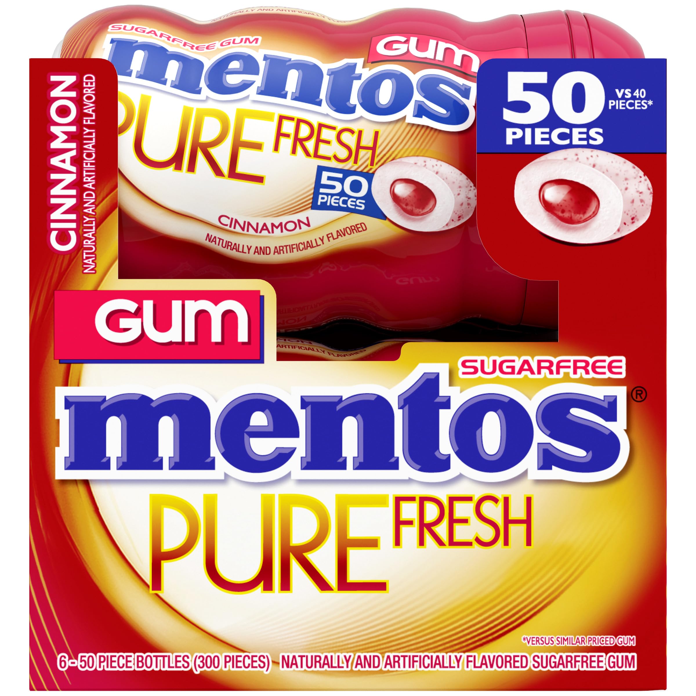 Bote abierto de Mentos con 50 piezas, práctico y resellable