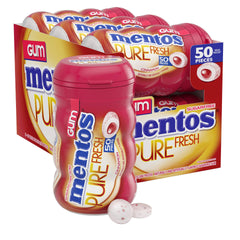 Mentos bote frontal Cinnamon mostrando etiqueta y beneficio de frescura