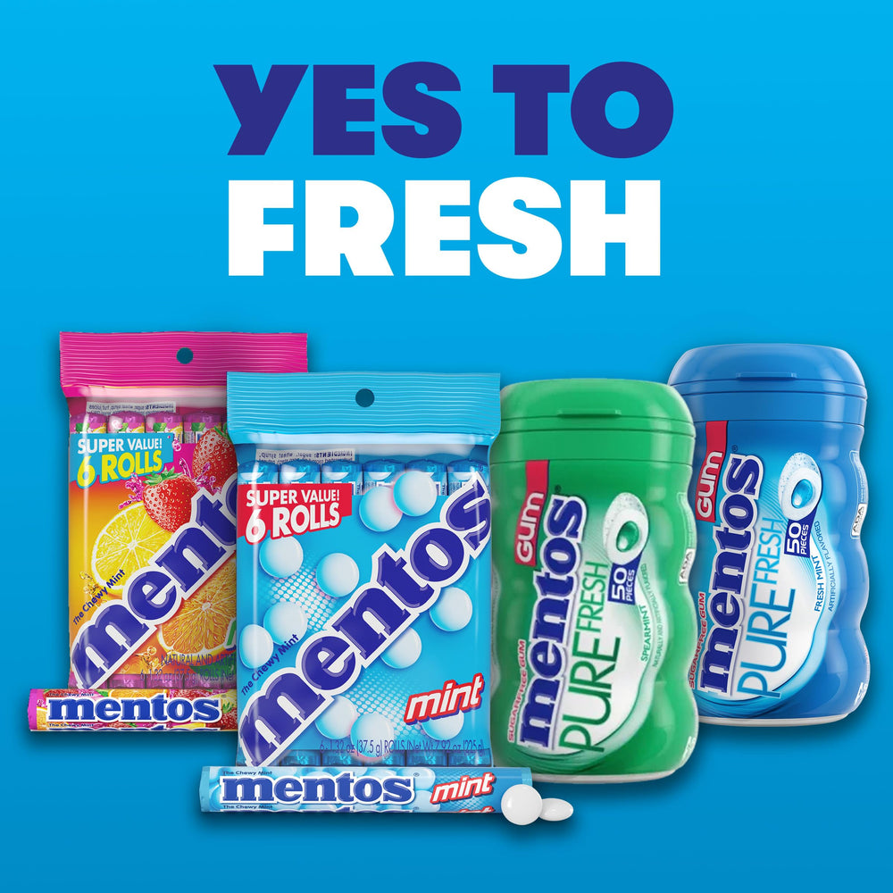 Etiqueta nutricional de Mentos con información y fecha de lote
