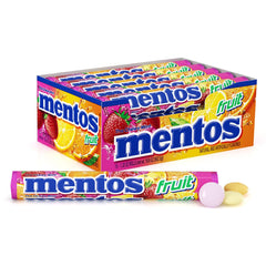 Mentos paquete frontal mostrando 15 rollos y beneficios de conveniencia