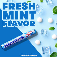 Mentos roll abierto con caramelos visibles, Mentos listo para disfrutar