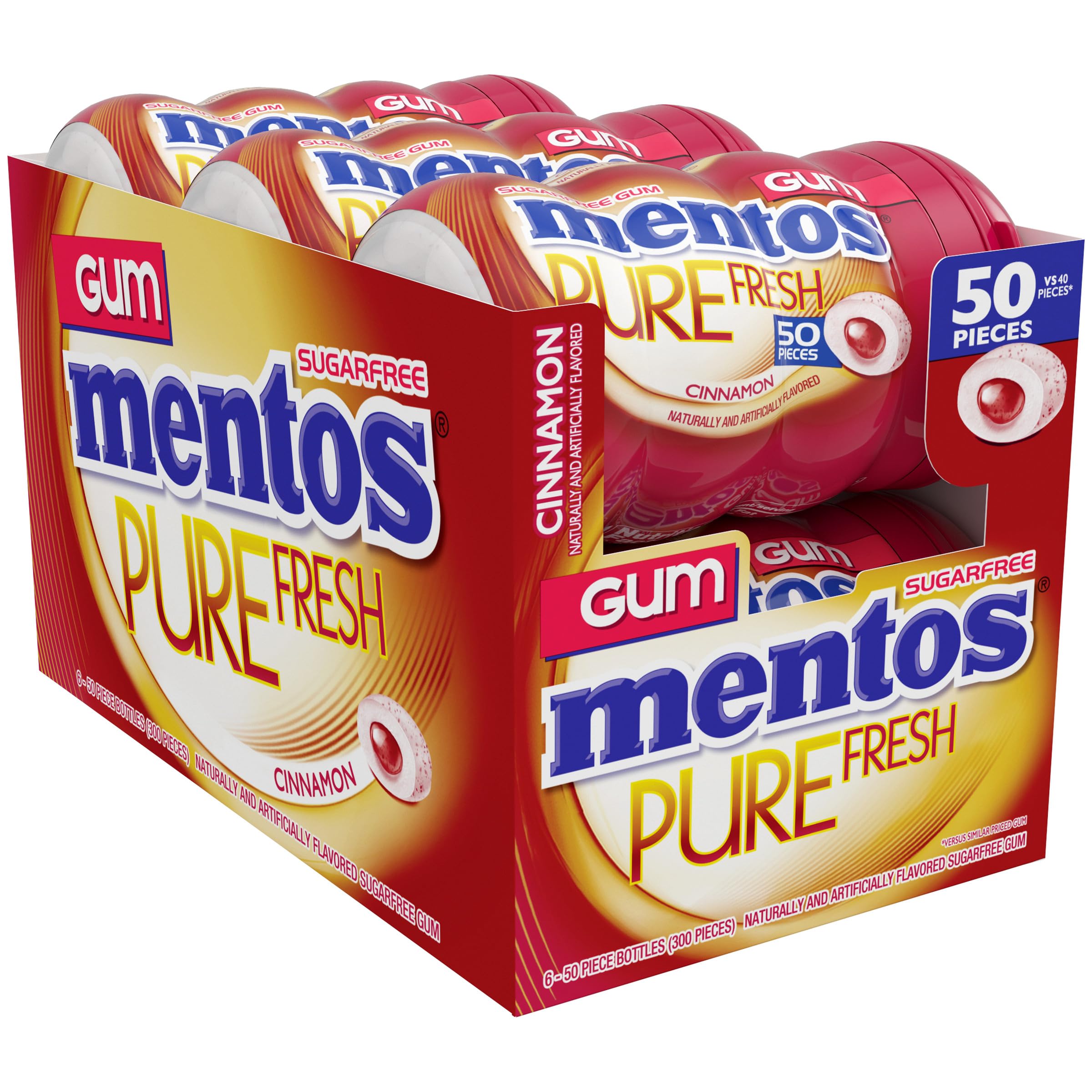 Detalle del recubrimiento crujiente de Mentos que intensifica el sabor