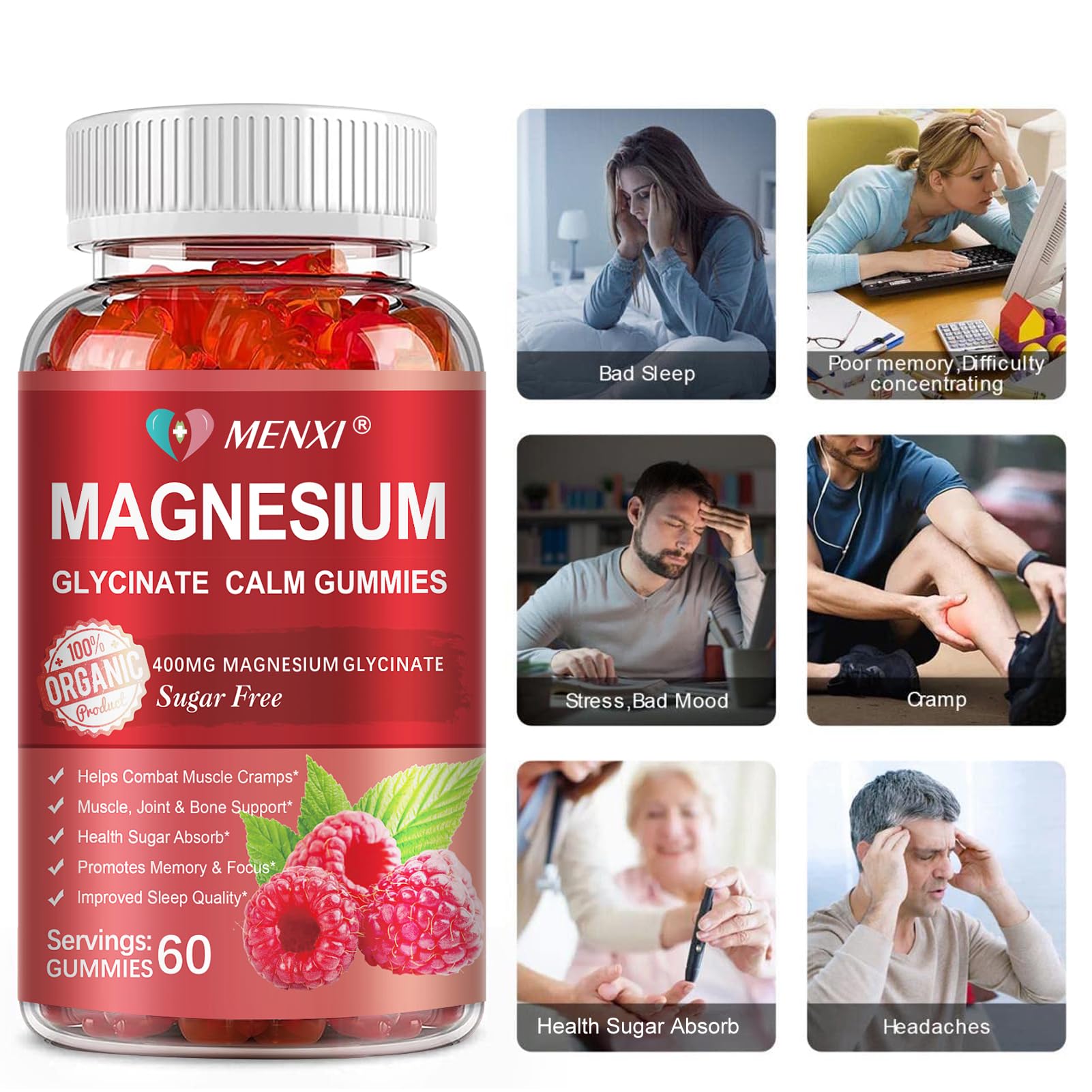 MENXI lista de ingredientes activos destacando magnesio y vitaminas