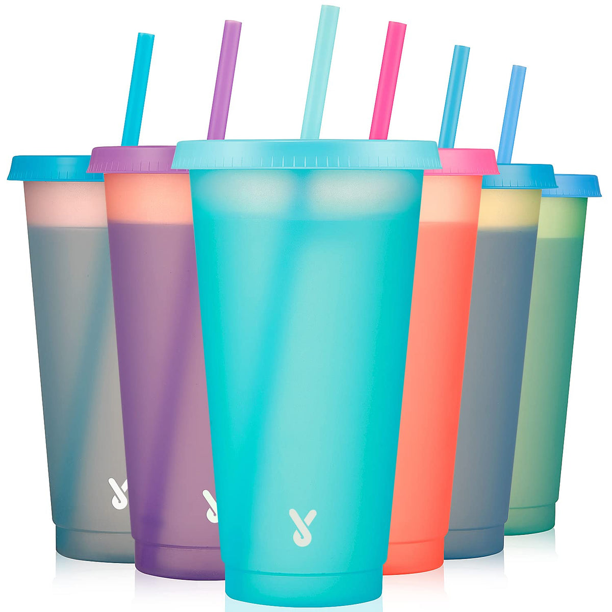 Meoky vaso frontal pack de 6 mostrando diseño apilable y practicidad