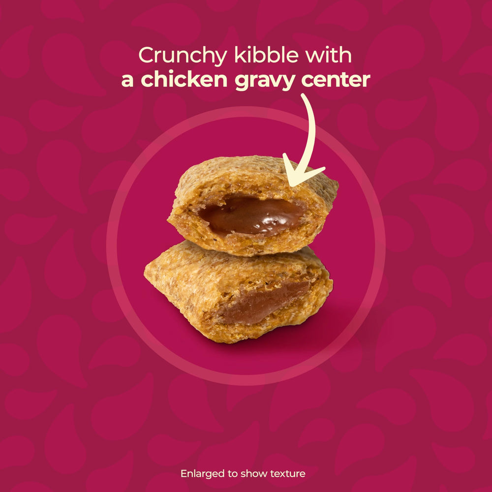 Meow Mix bolsitas de gravy visibles en la croqueta para mayor jugosidad