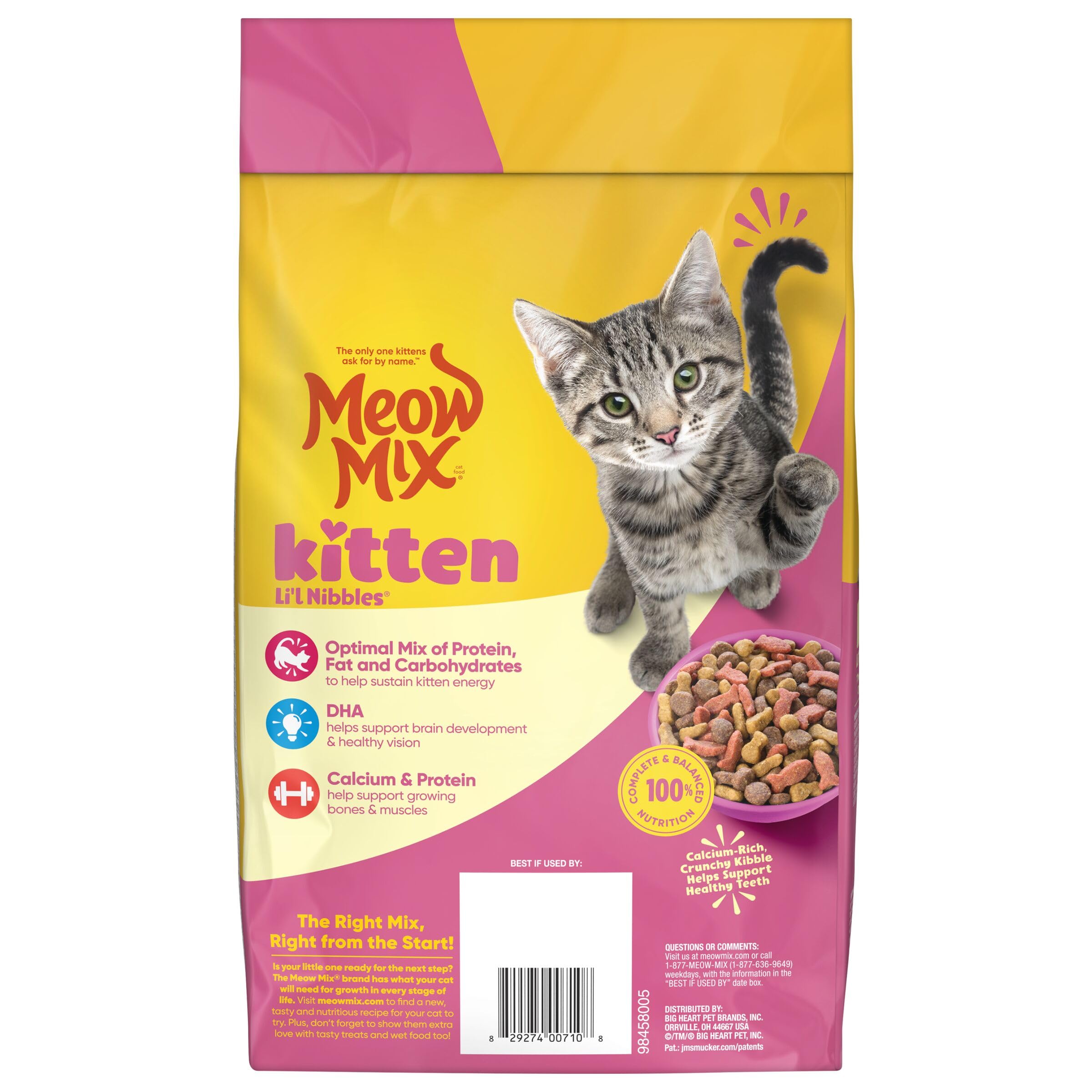 Meow Mix ambiente hogareño con gatito activo y desarrollo sano