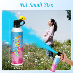 Merear spray en uso generando nube azul visible para fotos memorables