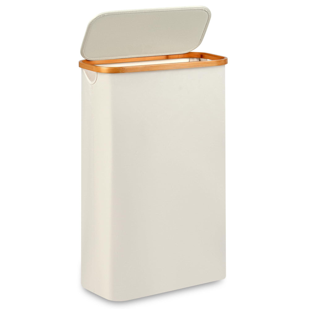 Merkisa cesto frontal con tapa beige mostrando orden y capacidad