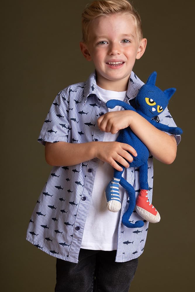 MerryMakers Pete the Cat detalle de felpa suave que muestra textura y confort