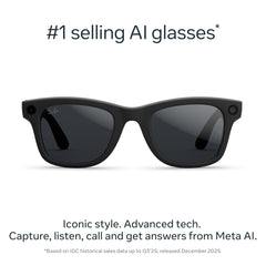 Meta Ray-Ban primer plano cámara 12MP para capturar vídeos nítidos