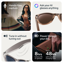 Meta Ray-Ban usuario escuchando con audio open‑ear y manteniendo conciencia ambiental