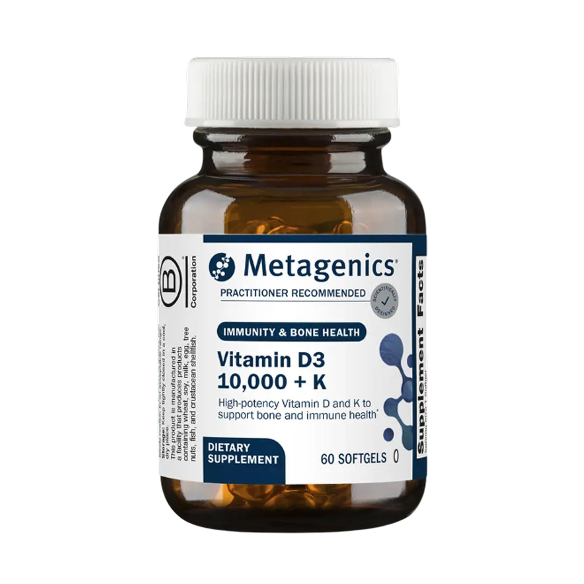 Metagenics frontal del envase mostrando 60 softgels y claridad de uso