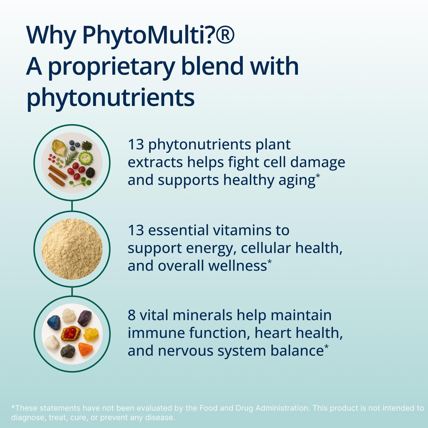 Metagenics PhytoMulti primer plano de la textura de la tableta, formulación limpia y compacta
