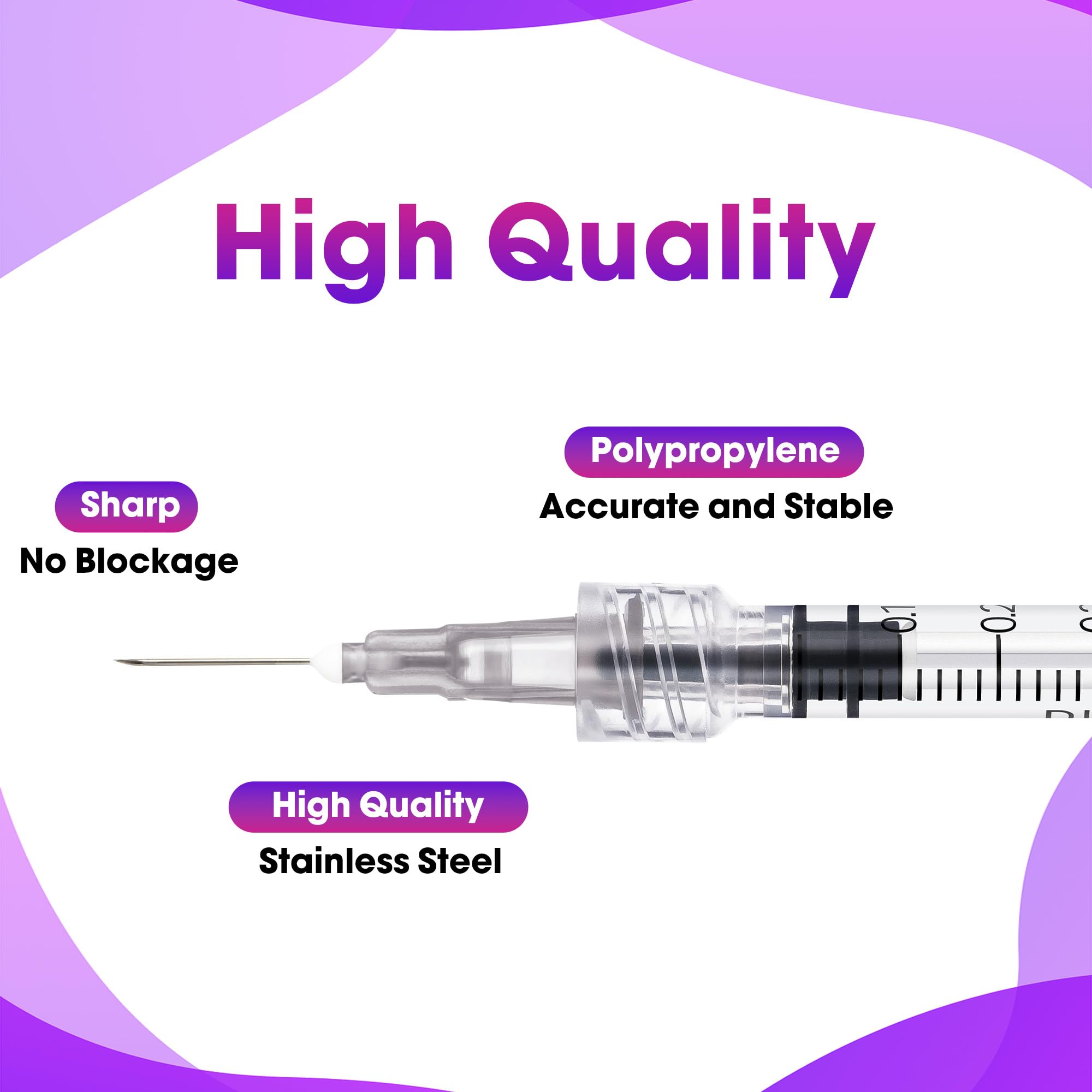 Meterbox jeringa 1 ml junto a una mano para comparar tamaño y facilitar manejo