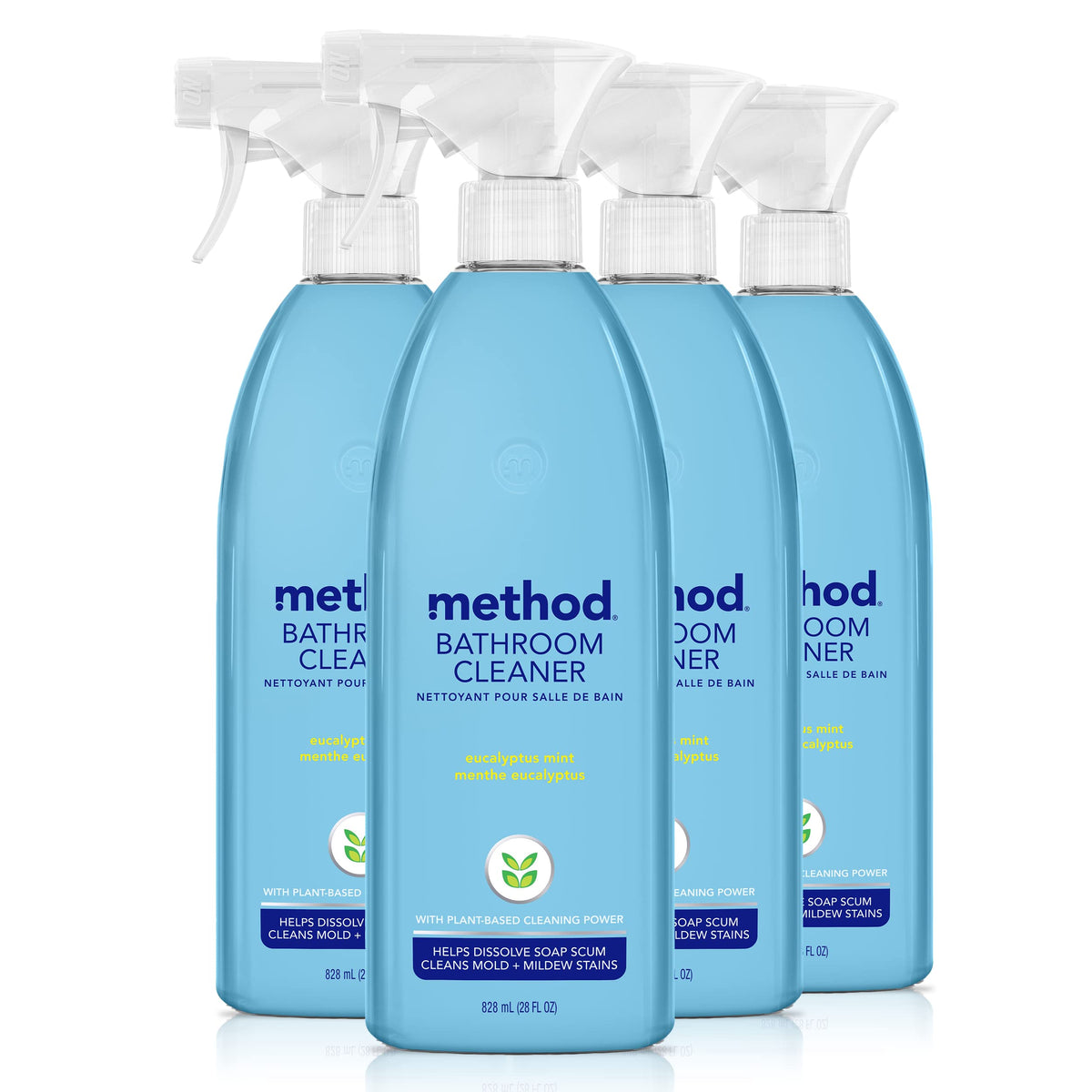 Method botella frontal del empaque mostrando el diseño y beneficio limpieza eficaz