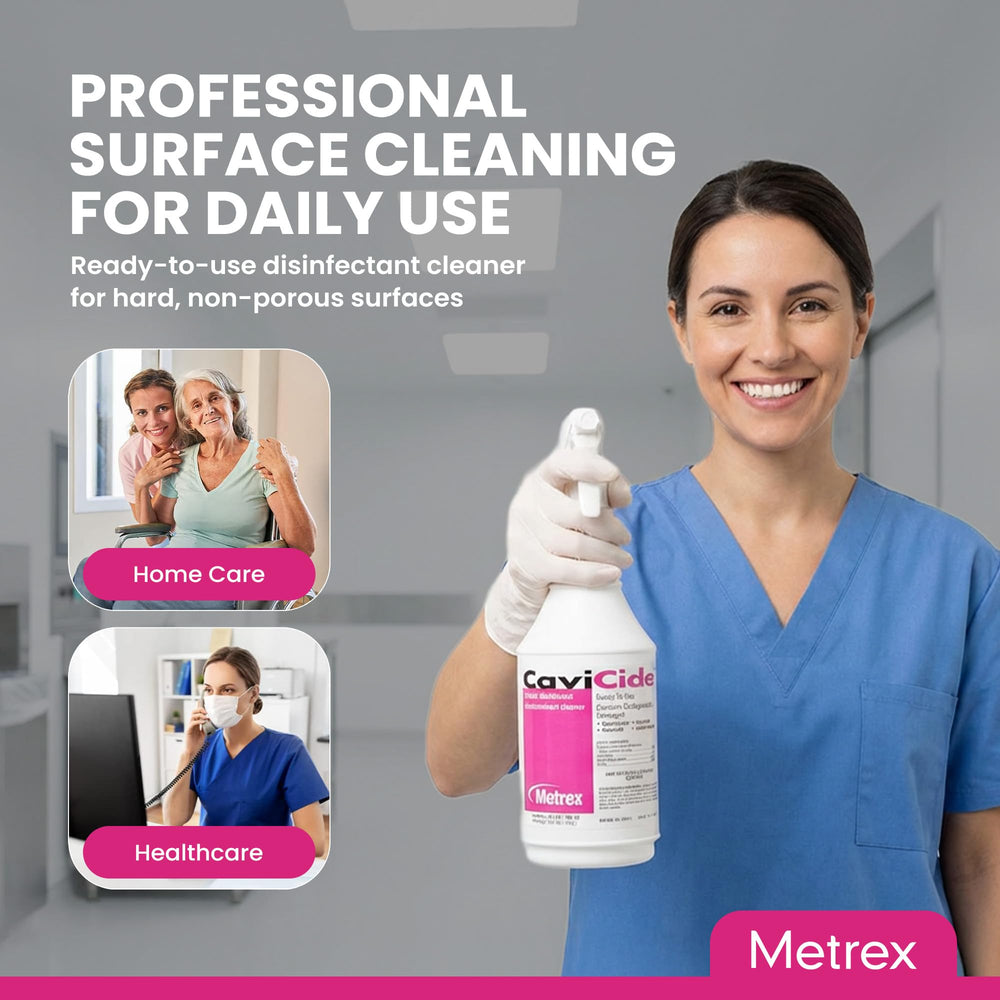 Metrex CaviCide comparado con mano, tamaño 24 oz práctico y portátil