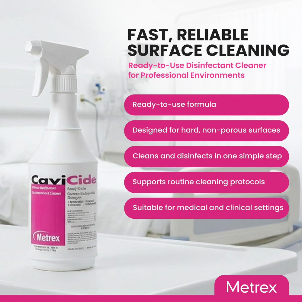 Metrex CaviCide detalle de la bomba spray para aplicación controlada y uniforme