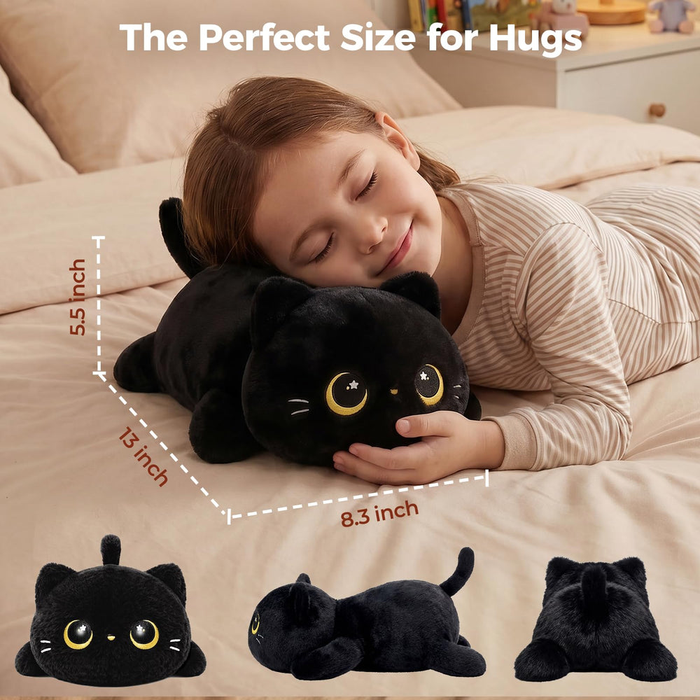 Mewaii gato negro textura suave y fibra elástica para confort
