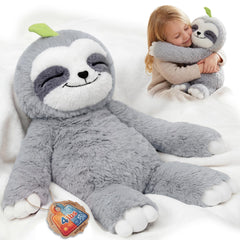 Mewaii peluche perezoso frontal mostrando su forma acogedora y peso reconfortante