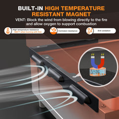 MeWeBlue back guard covering burner gap to block wind and save fuel