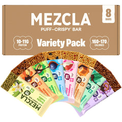 Mezcla front packaging showing variety pack and convenient snack benefit