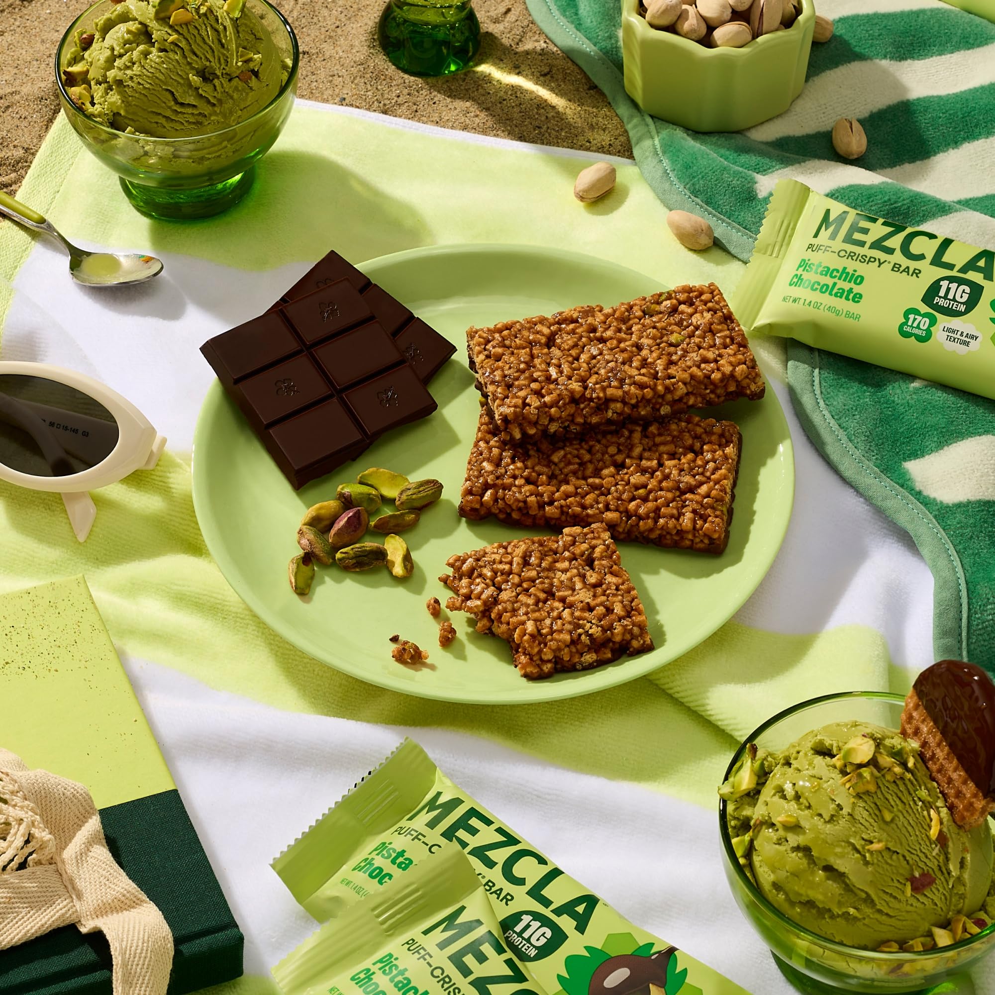 Mezcla ingredientes pistacho y chocolate enfatizando sabor natural
