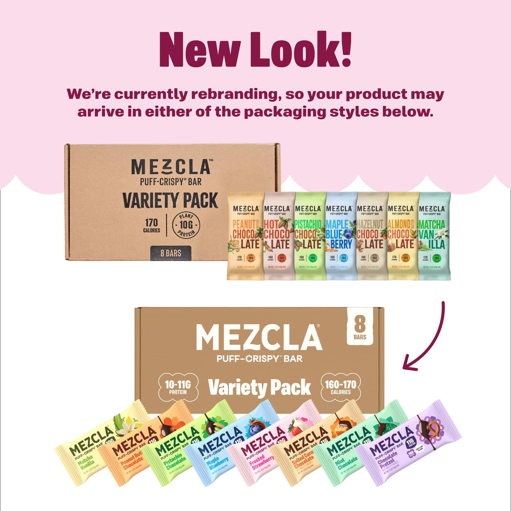 Mezcla bar on a plate in a breakfast setup showing quick meal replacement benefit