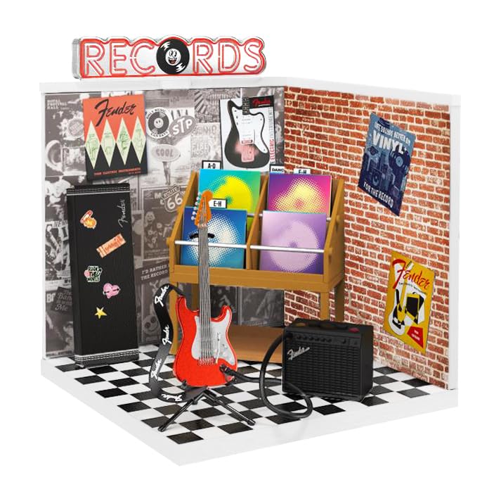 MGA's Miniverse display de discos decorativos que destaca la estética de vinilos