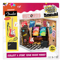 MGA's Miniverse tienda discos frontal mostrando espacios de exhibición y apariencia realista
