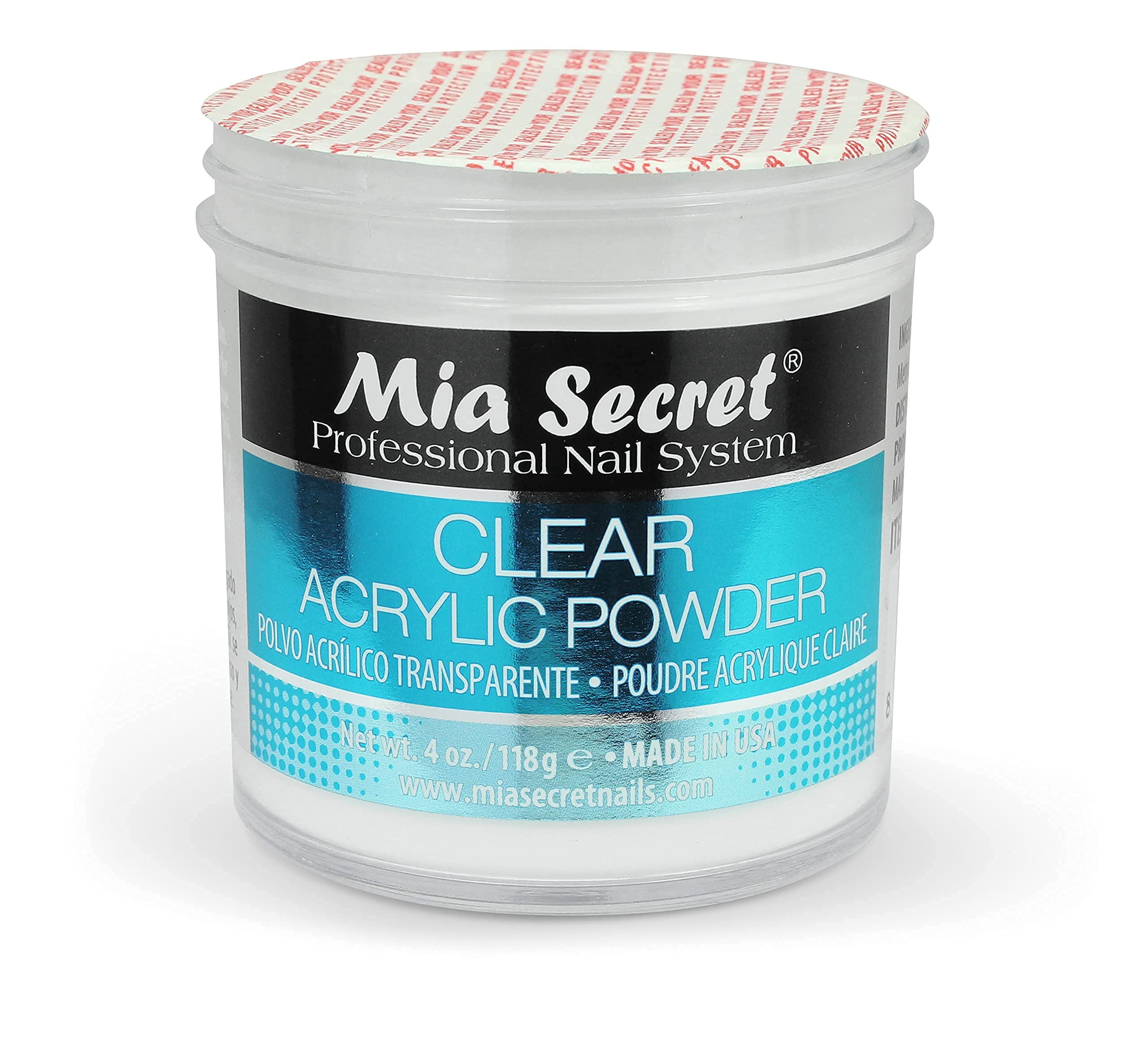 Mia Secret pincel y monómero junto al polvo listos para trabajo profesional