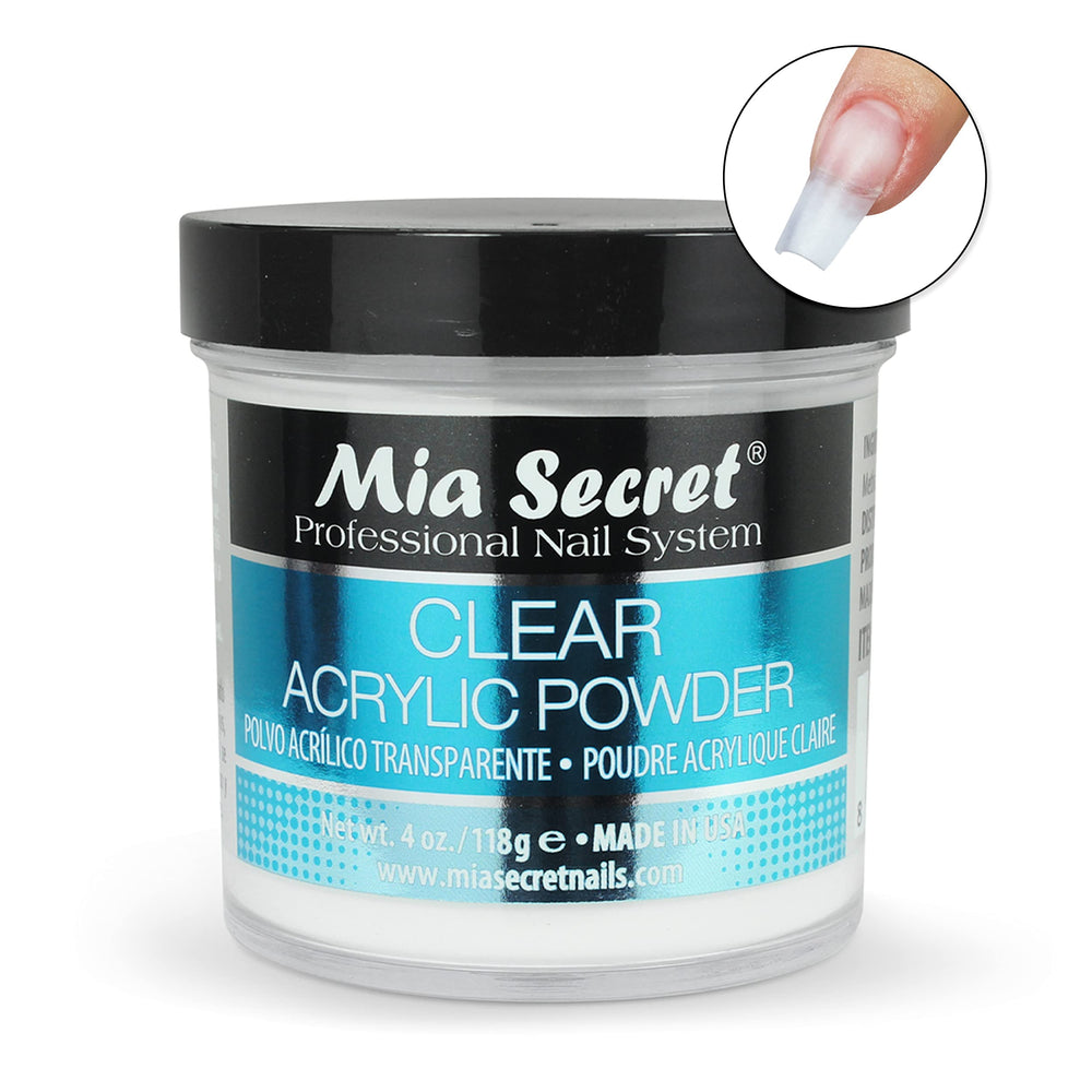 Mia Secret detalle de textura del polvo acrílico para mezcla uniforme