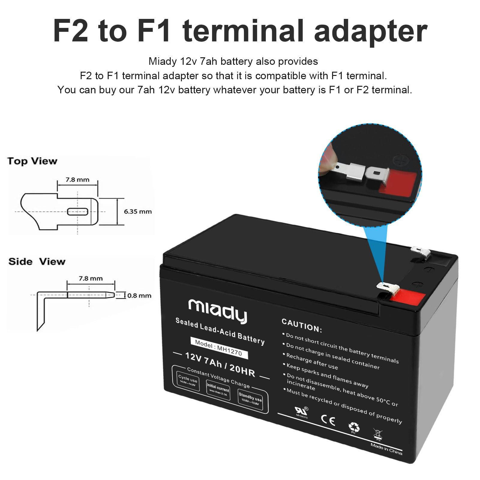 Miady perfil lateral con dimensiones claras para comprobar compatibilidad y espacio