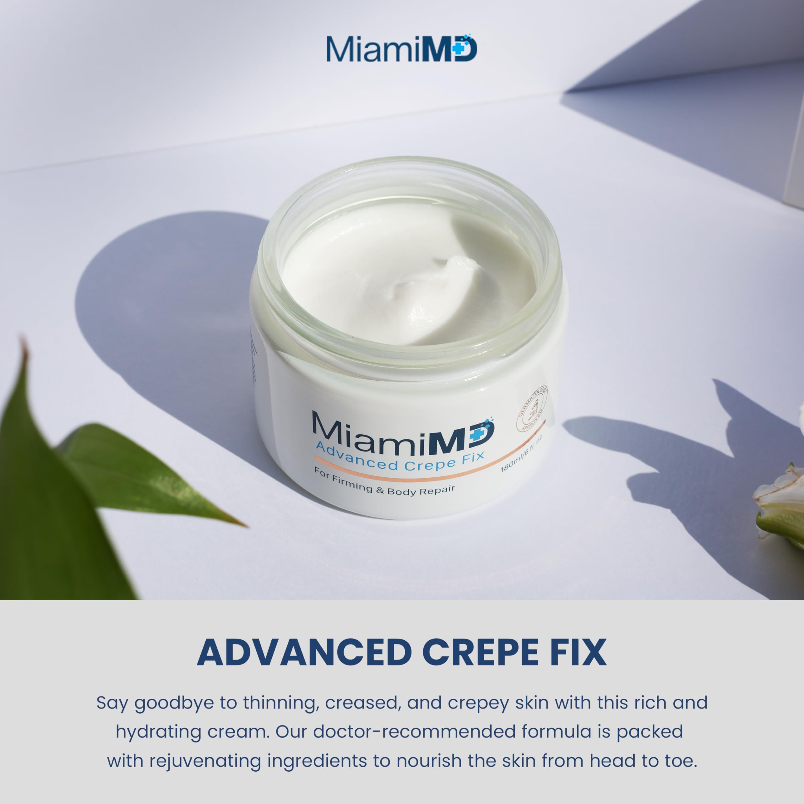 MiamiMD textura de la crema aplicada para hidratación ligera