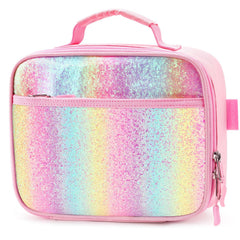 mibasies lonchera frontal con diseño rosa azul arcoíris, atractiva para niños