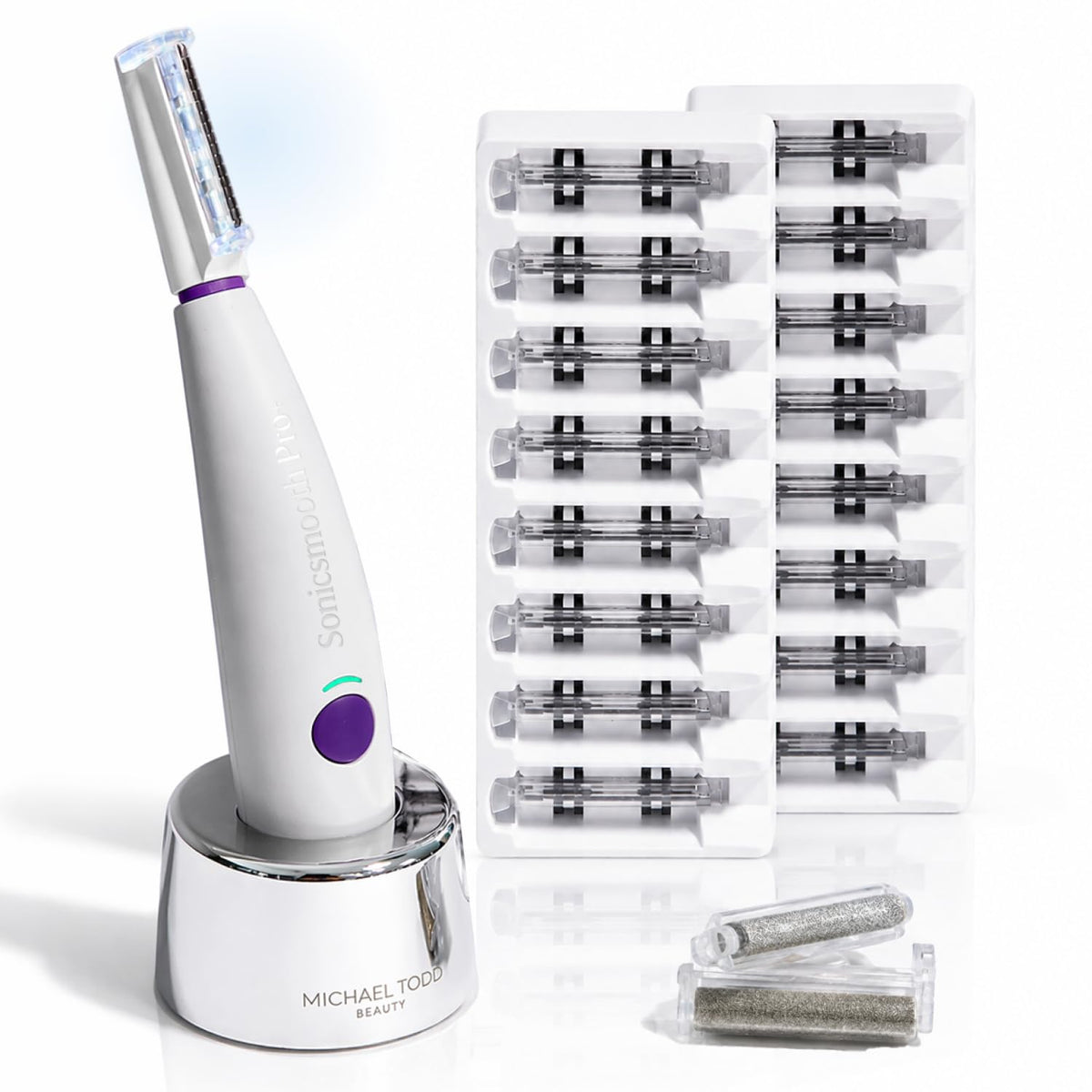 MICHAEL TODD vista frontal del Sonicsmooth Pro+ para dermaplaning efectivo