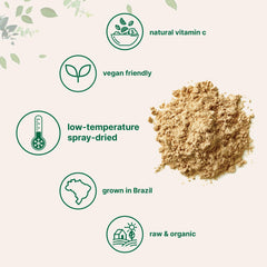 Micro Ingredients polvo de acerola mezclado en batido mostrando uso fácil
