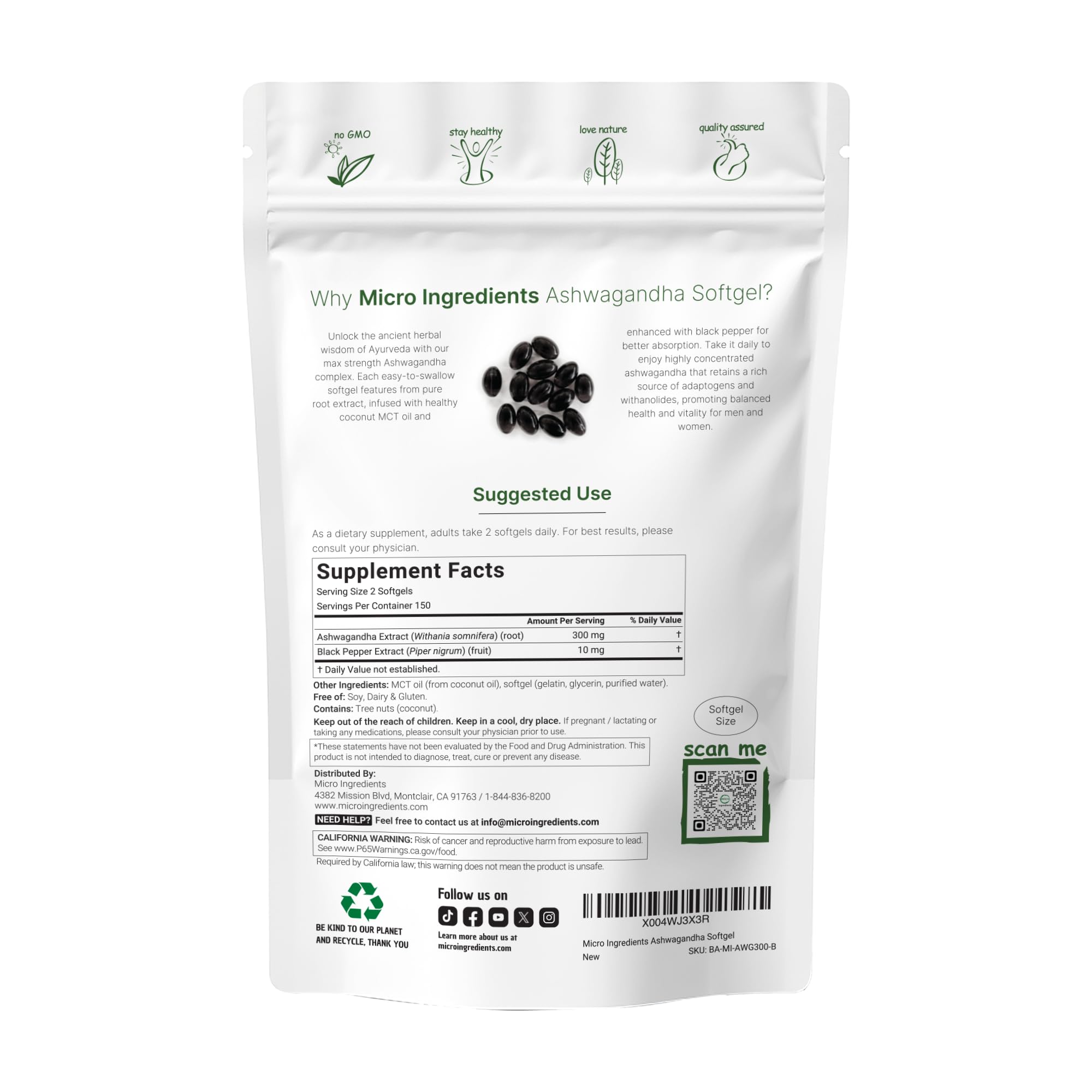 Micro Ingredients cápsulas blandas en primer plano destacando textura y aceite MCT