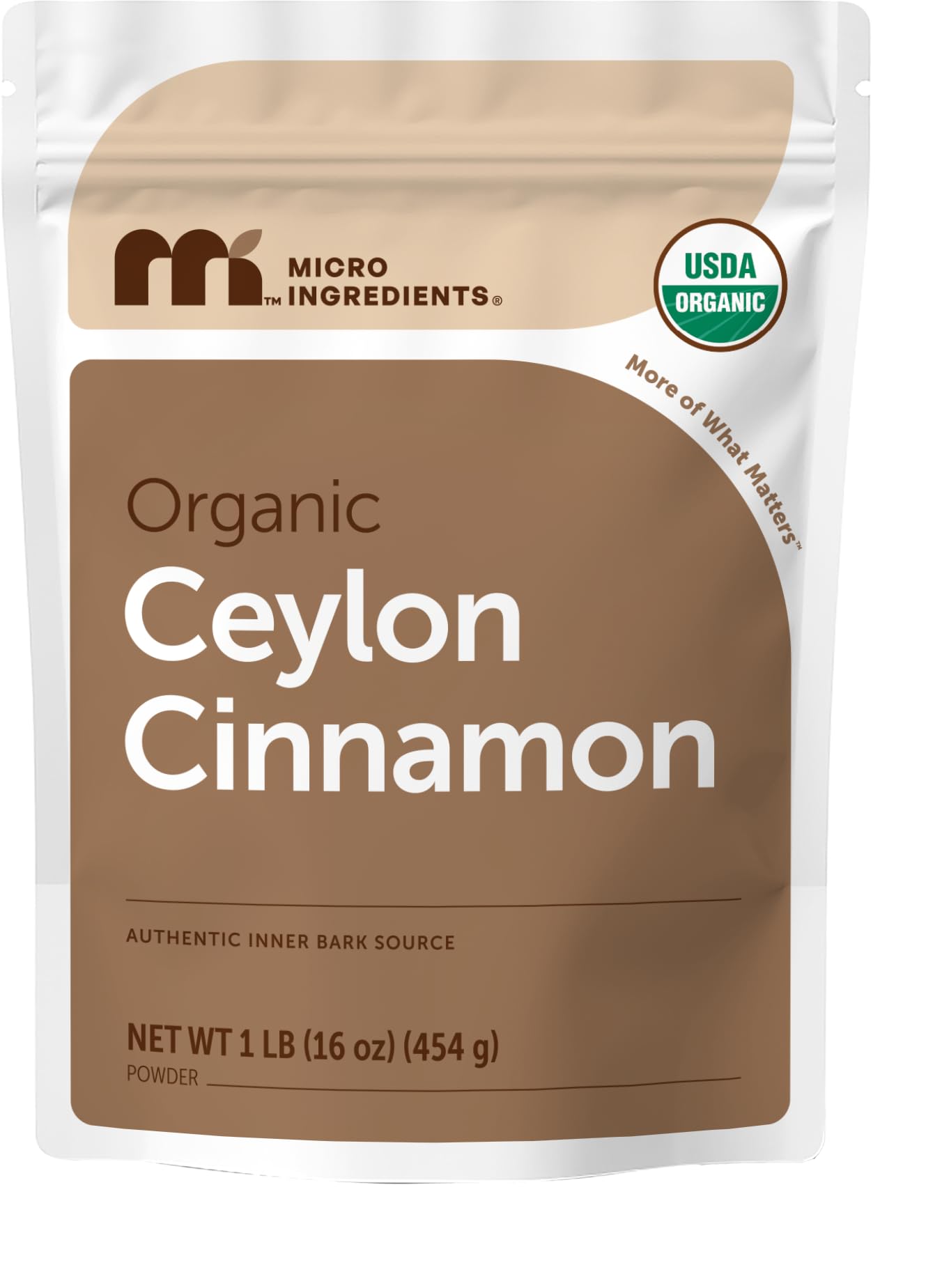 Micro Ingredients frontal del envase mostrando 1 lb y diseño claro