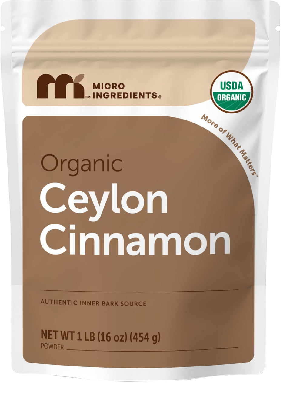 Micro Ingredients frontal del envase mostrando 1 lb y diseño claro