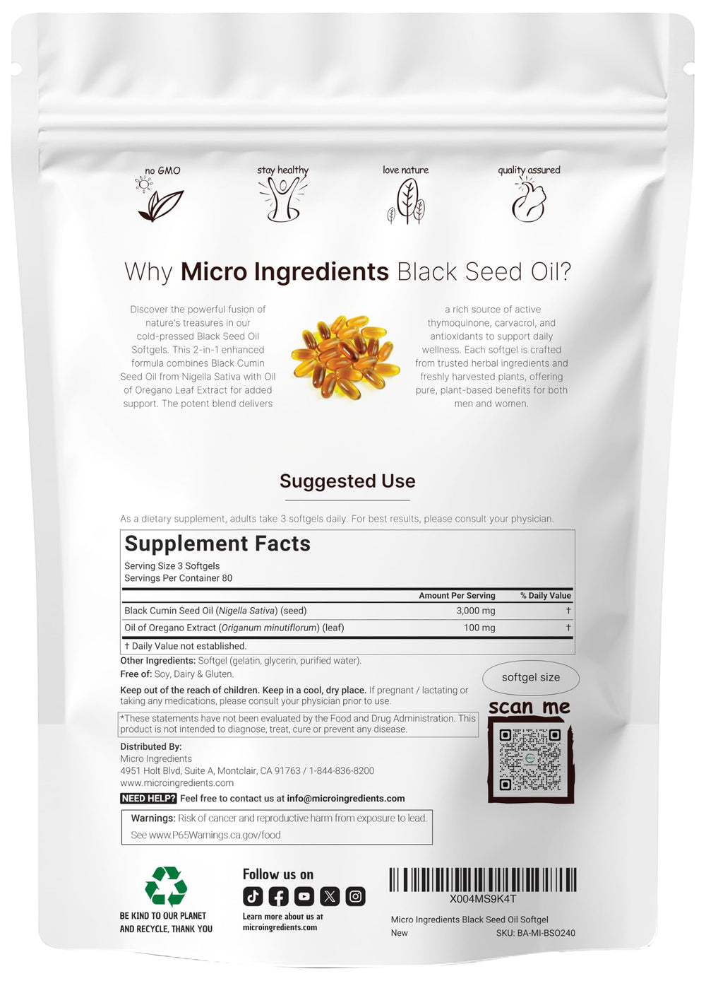 Micro Ingredients primer plano de cápsula blanda destacando facilidad de ingestión