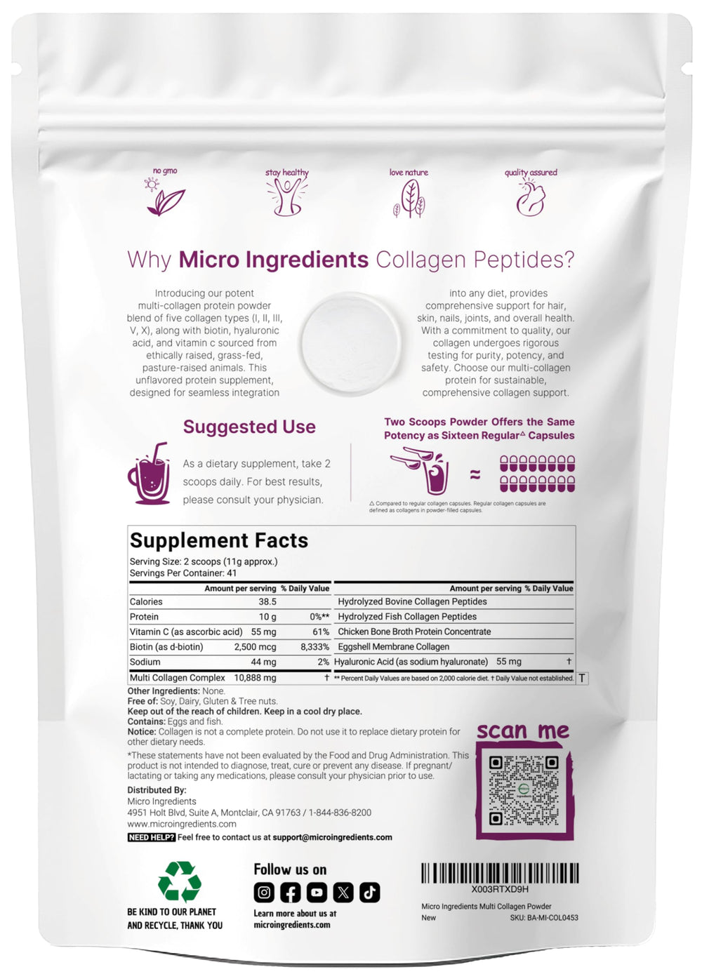 Micro Ingredients polvo disuelto en café para rutina matutina