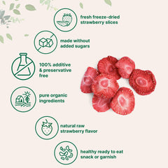 Micro Ingredients fresas liofilizadas como topping en yogur, añade textura natural