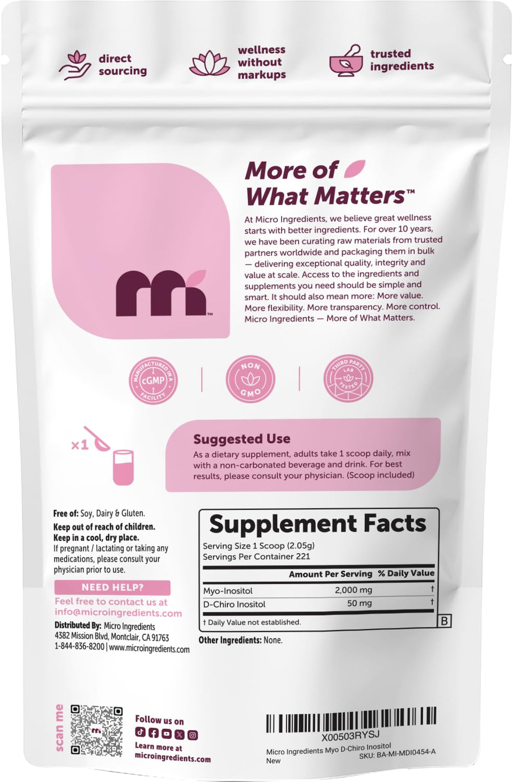 Micro Ingredients batido matutino con polvo, opción práctica y versátil