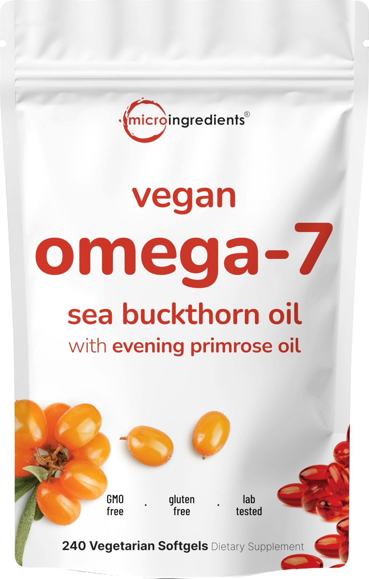 Micro Ingredients frasco frontal del producto mostrando 240 cápsulas y etiqueta clara