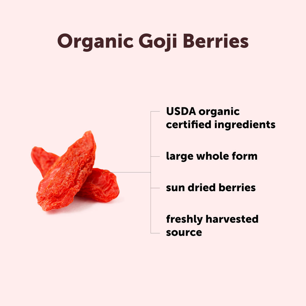 Micro Ingredients porción de bayas de goji en taza lista para usar en recetas