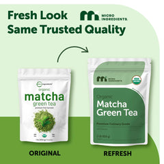 Micro Ingredients polvo de matcha en primer plano con textura fina